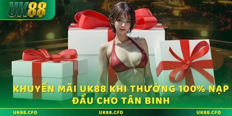 Khuyến mãi UK88 khi thưởng 100% nạp đầu cho tân binh